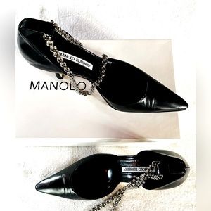 Manolo Blahnik - Vintage Coopla Kid Blk EU Size 38.5 US Size 8.5